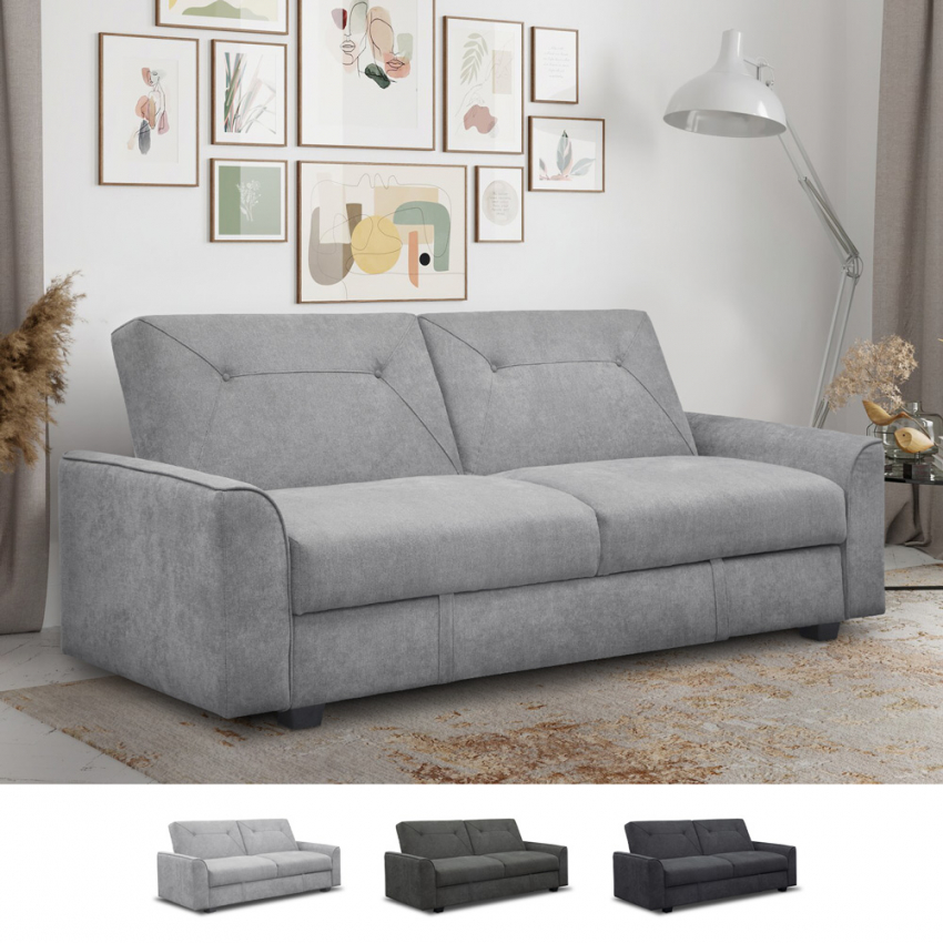 Sofa Cama Comfort Sistema Clic Clac Color Gris - Luegopago