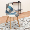 Silla de comedor de diseño nórdico patchwork para comedores Robin Medidas