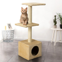 Rascador de gato de 2 pisos con plataforma y columna de sisal de 95 cm Rebajas
