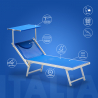 Tumbona de playa profesional en aluminio con parasol jardin, playa, piscina Italia Compra