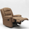 Sillón relax de diseño reclinable con reposapiés y 4 ruedas Maura 
