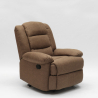 Sillón relax de diseño reclinable con reposapiés y 4 ruedas Maura 