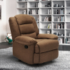 Sillón relax de diseño reclinable con reposapiés y 4 ruedas Maura 