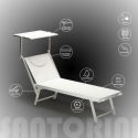 Tumbona plegable de aluminio con parasol para playa - Santorini 