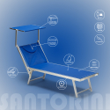4 Tumbonas plegables de aluminio con parasol para playa - Santorini 