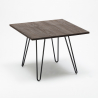 conjunto de mesa cuadrada madera y sillas en metal en estilo industrial Lix pigalle 