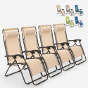 4 sillas de playa tumbonas hamacas plegables de jardín de varias posiciones Emily Zero Gravity Rebajas