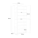 Zapatero multiusos de 4 puertas y 8 estantes de diseño Ping Dress Concrete Stock