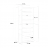 Zapatero multiusos de 4 puertas y 8 estantes de diseño Ping Dress Concrete Stock