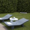 Mesa moderna de polietileno con tapa de cristal para jardín casa bar Slide Low Lita Table 