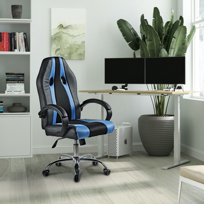 Silla gaming ergonómica deportiva de polipiel ajustable en altura Qatar Sky Promoción