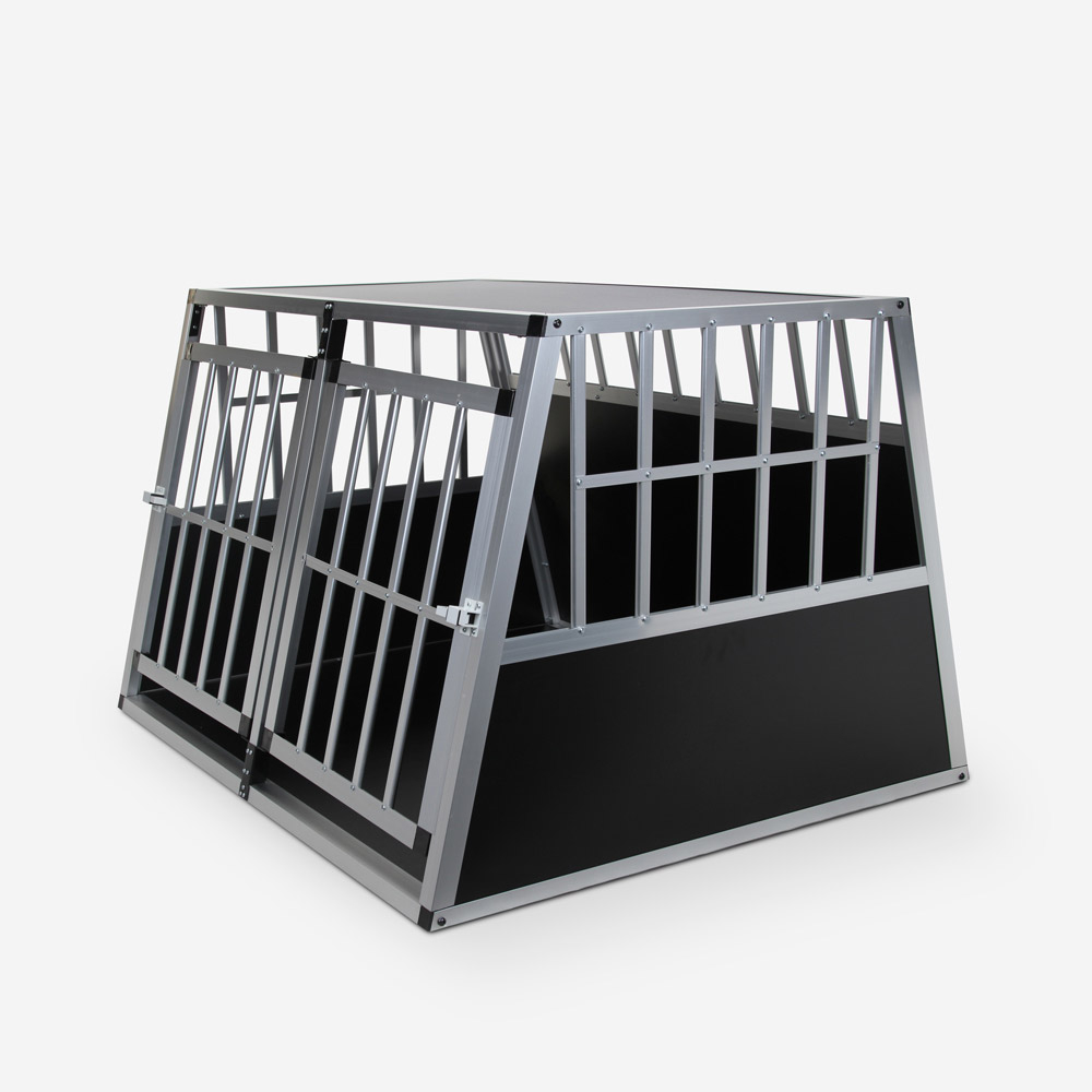 caseta rígida doble para perros jaula de transporte en aluminio 104 x 91 x 71 cm Skaut XL
