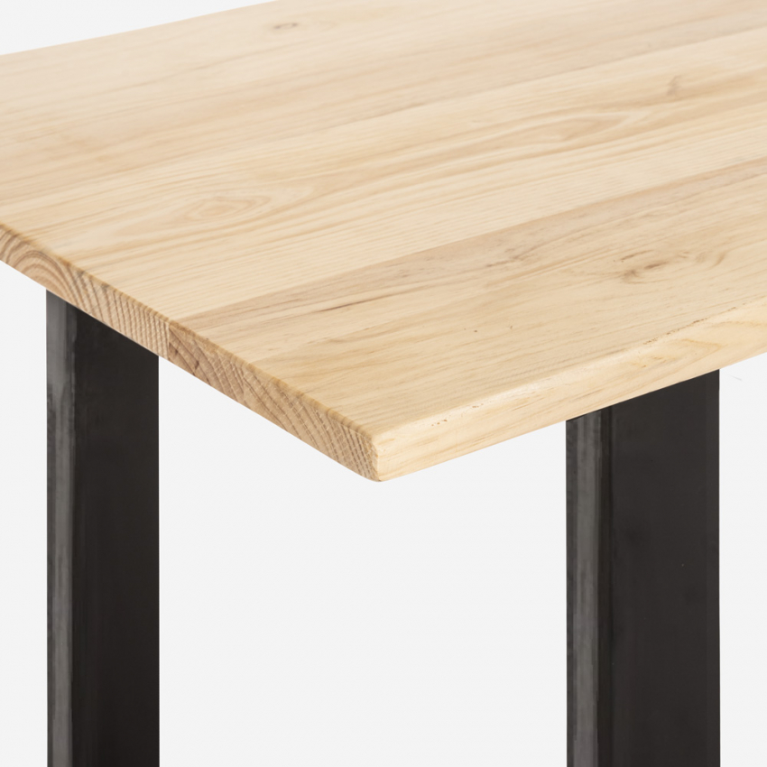 Mesa de comedor de madera patas de hierro industrial 220x80 cm Rajasthan  220