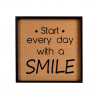 Cuadro frases aforismos panel impreso marco salón 40 x 40 Smile Venta