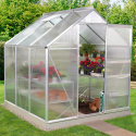 Invernadero para jardín de aluminio y policarbonato con puerta y ventana 183x185x205cm Vanilla Stock
