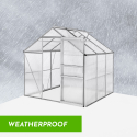 Invernadero para jardín de aluminio y policarbonato con puerta y ventana 183x185x205cm Vanilla Medidas