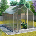 Invernadero para jardín de aluminio y policarbonato con puerta y ventana 183x245x205cm Laelia Catálogo