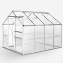 Invernadero para jardín de aluminio y policarbonato con puerta y ventana 183x245x205cm Laelia Venta