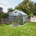 Invernadero para jardin de aluminio y policarbonato con puerta y ventana 183x305x205cm Pavonia Catálogo