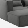 Sofá 2 plazas modular seccional moderno de tela con pouf Solv Descueto