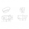 Bañera Freestanding Ovale Instalación independiente Diseño Coo