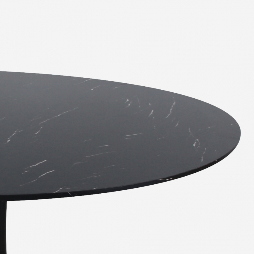 Mesa redonda blanca de la cocina del comedor de la textura del mármol, 31.5  moderna mesa circular del tulipán de la mesa de centro del extremo