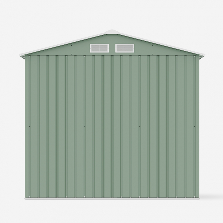 Cobertizo de jardín chapa galvanizada en metal verde caseta para  herramientas Amalfi NATURE 143X89x186cm