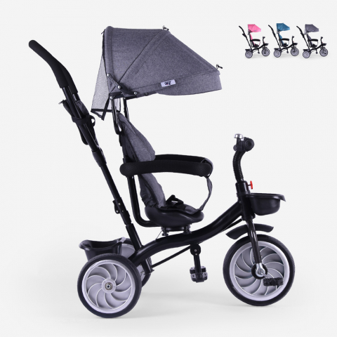 triciclo silla de paseo para niños 3en1 pedales asiento giratorio empuje Lally