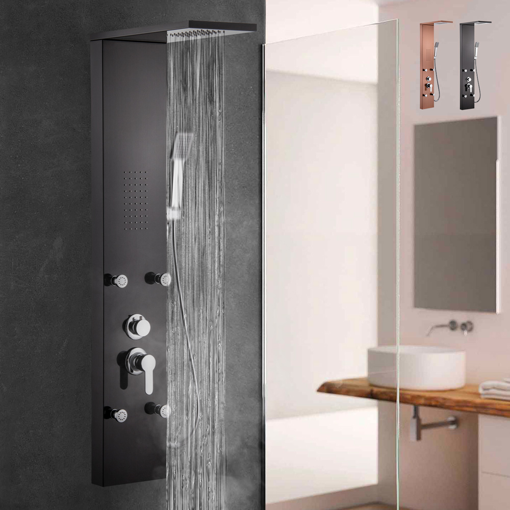 Columna de ducha panel mezclador alcachofa 4 chorros ducha Bormio