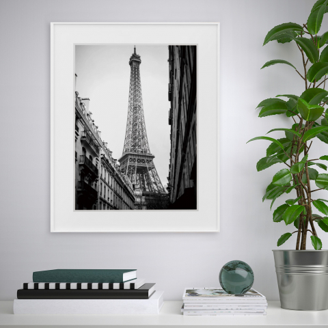 Impresión cuadro fotografía Paris blanco negro 40 x 50 cm Variety Eiffel