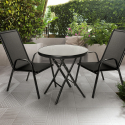 Juego jardín 2 sillas moderno 1 mesa redonda plegable Kumis Venta