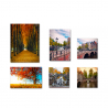 Conjunto 6 impresiones en tela canvas paisaje urbano marco de madera Autumn Venta