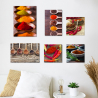 Conjunto 6 impresiones en tela cuadros canvas cocina marco de madera Sapori Promoción