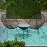 Juego jardín Acapulco 2 sillas spaghetti 1 mesa redonda 50 cm Flaw Stock