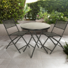 Conjunto de mesa redonda y 2 sillas para jardín exterior de diseño moderno Bitter Venta