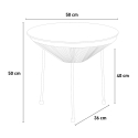Mesa de jardín y al aire libre redonda 50cm de diseño de cristal Rose 