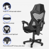 Silla sillón gaming diseño futurista ergonómica transpirable reposapiés Gordian Plus Dark Rebajas
