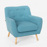 Sillón salón diseño moderno estilo nórdico de madera y tejido Modesto Características