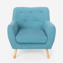 Sillón salón diseño moderno estilo nórdico de madera y tejido Modesto Modelo