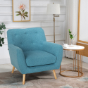 Sillón salón diseño moderno estilo nórdico de madera y tejido Modesto Elección
