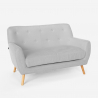 Juego de sofás sillón y sofá 2 plazas diseño escandinavo madera tejido Algot 