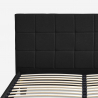 Cama de matrimonio 2 plazas de tela con somier 160 x 190 cm Sion 