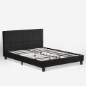 Cama de matrimonio 2 plazas de tela con somier 160 x 190 cm Sion Coste