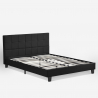 Cama de matrimonio 2 plazas de tela con somier 160 x 190 cm Sion Coste