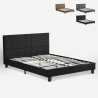Cama de matrimonio 2 plazas de tela con somier 160 x 190 cm Sion Precio