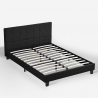 Cama de matrimonio 2 plazas de tela con somier 160 x 190 cm Sion Compra