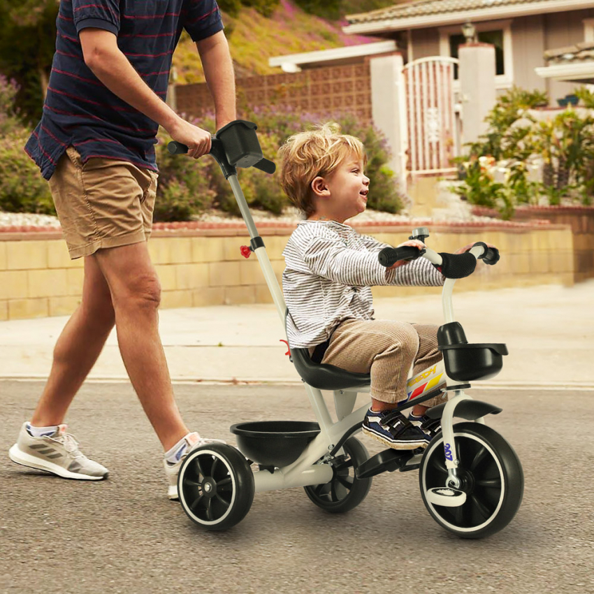 Triciclo para niños con asa de empuje y canasta Speedy Promoción