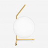 Lámpara de mesa diseño dorado con esfera de cristal abat jour Bella Venta