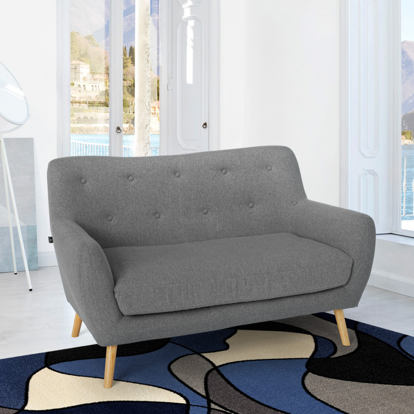 Sofá 2 plazas de tela diseño moderno estilo escandinavo Irvine