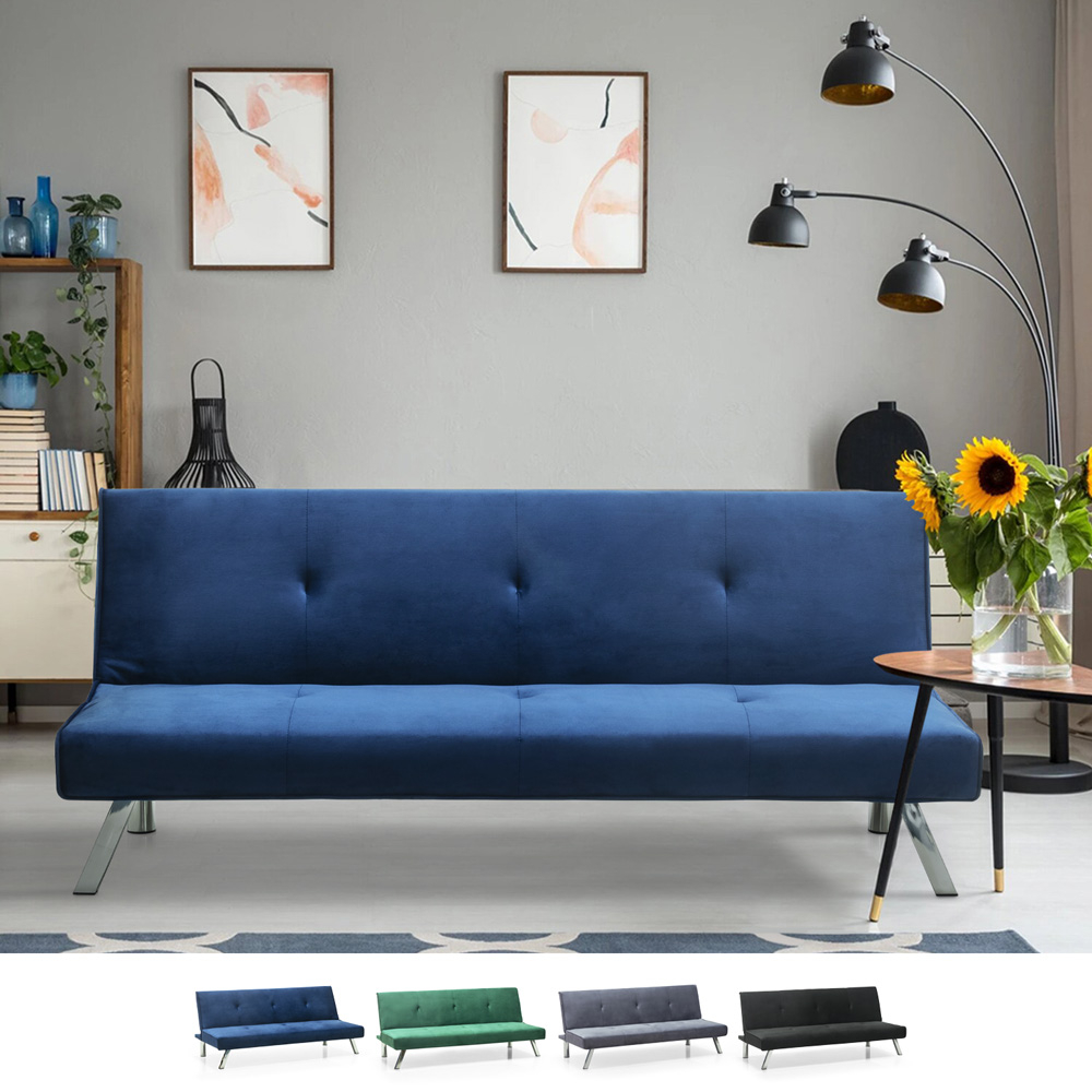 Sofá cama 2 plazas clic clac diseño abatible tejido terciopelo Probatus
